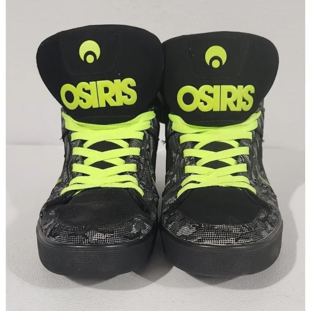 Osiris Shoes Clone Gry/Lime/Camo Size 11.5 Skater Sneakers